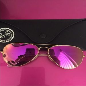 Pink aviator Raybands